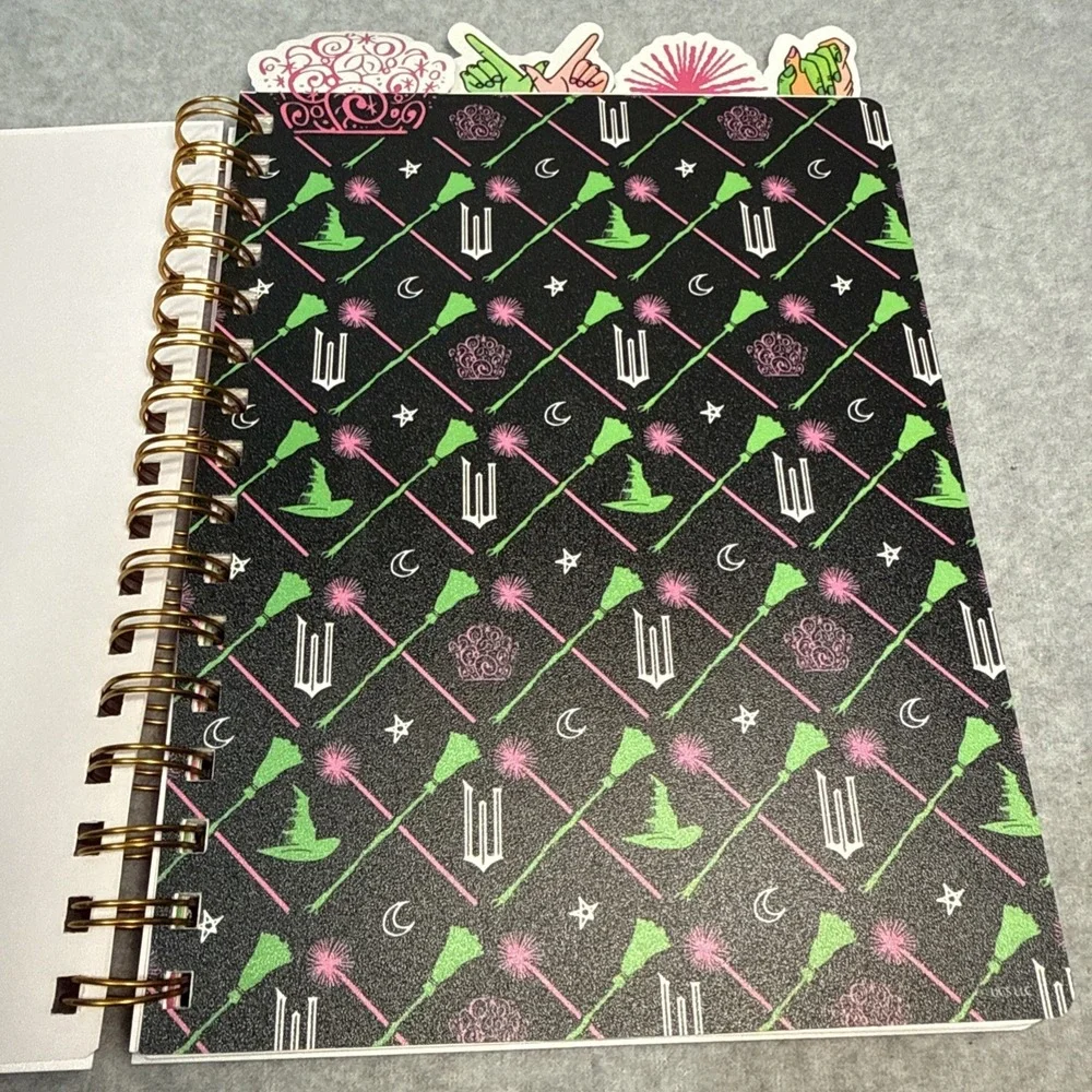 Universal Studios Wicked Glinda Spiral Notebook Tabs Journal Pink 6x9